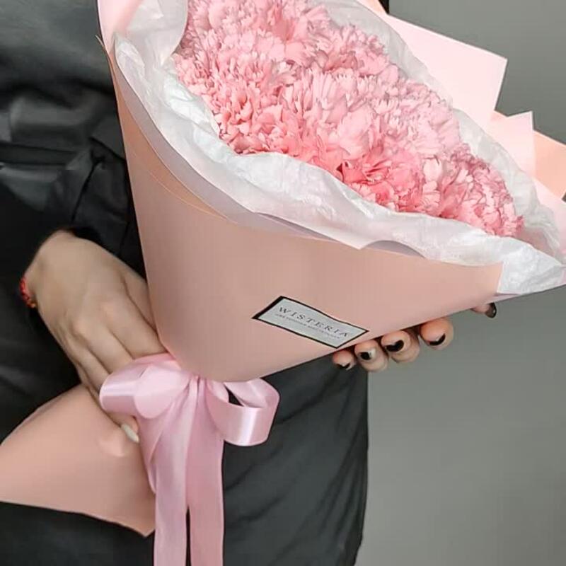 Букет из 9 нежно-розовых диантусов 