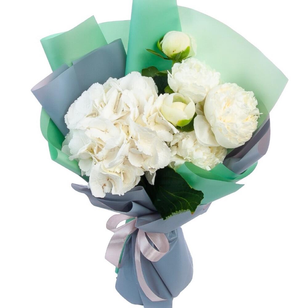 Букет гортензіі з півоніями